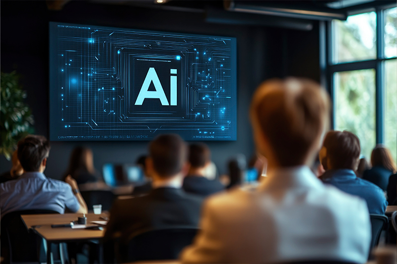 Equipo de trabajo analizando datos y tecnología